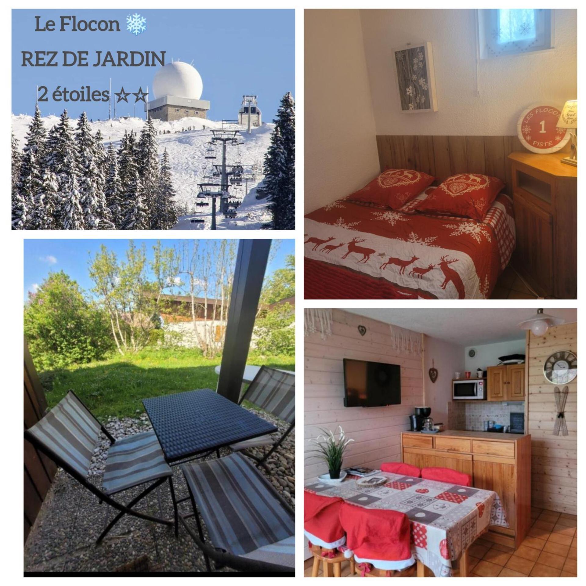 לה רוס Appartement Le Flocon, Joli Petit Cocon 4 Pers En Rez De Jardin Draps Inclus מראה חיצוני תמונה
