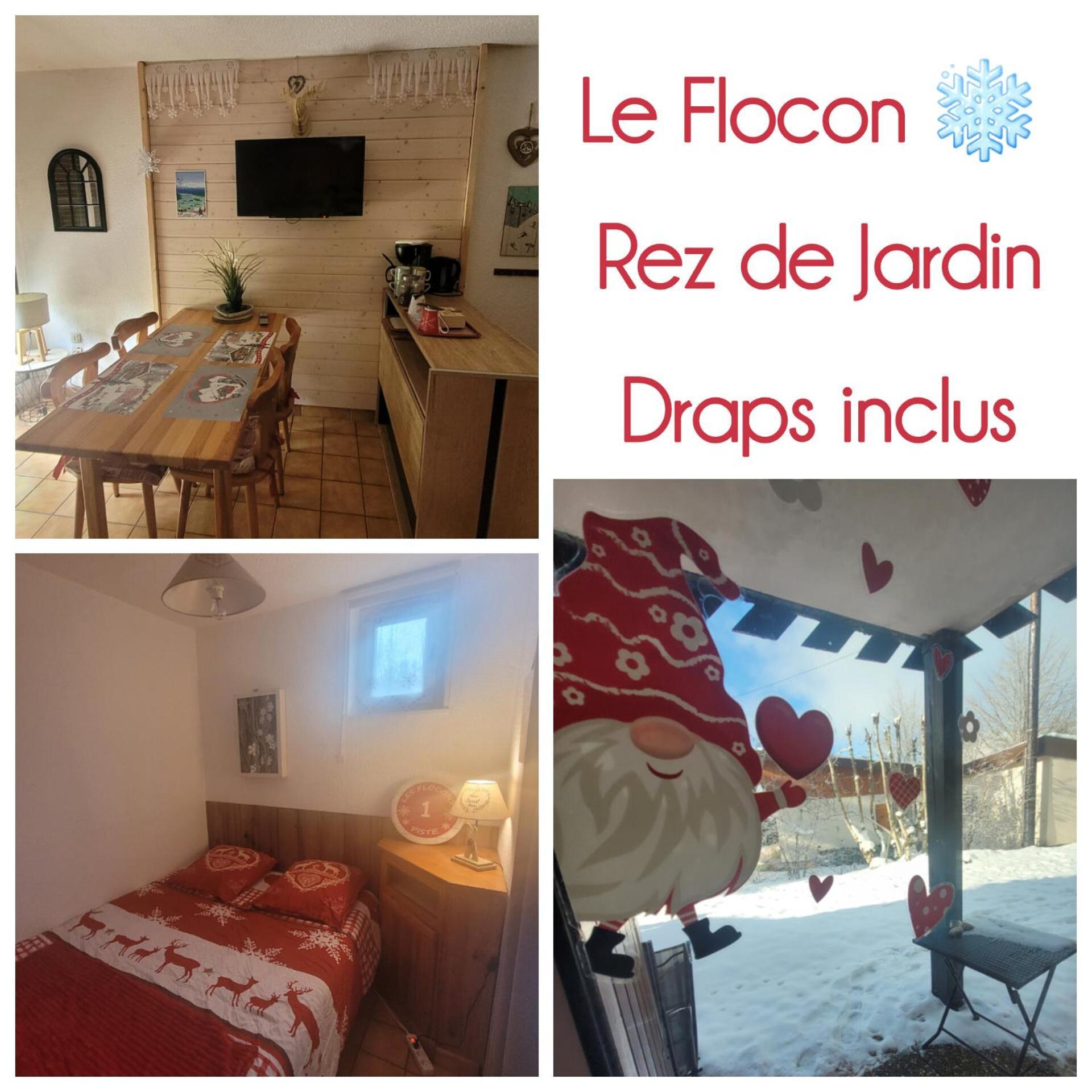 לה רוס Appartement Le Flocon, Joli Petit Cocon 4 Pers En Rez De Jardin Draps Inclus מראה חיצוני תמונה